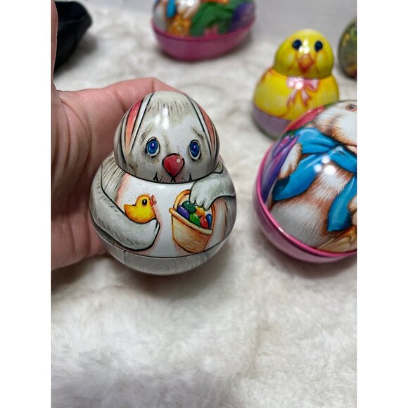 Vintage style Easter tins lot- Easter Chick, Bunny, German Rabbits, Mary Engelbr - Picture 11 of 12